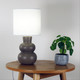 Ceramic Table Lamp Taupe With White Shade E14 40W Ceramic Table Lamp Taupe With White Shade E14 40W